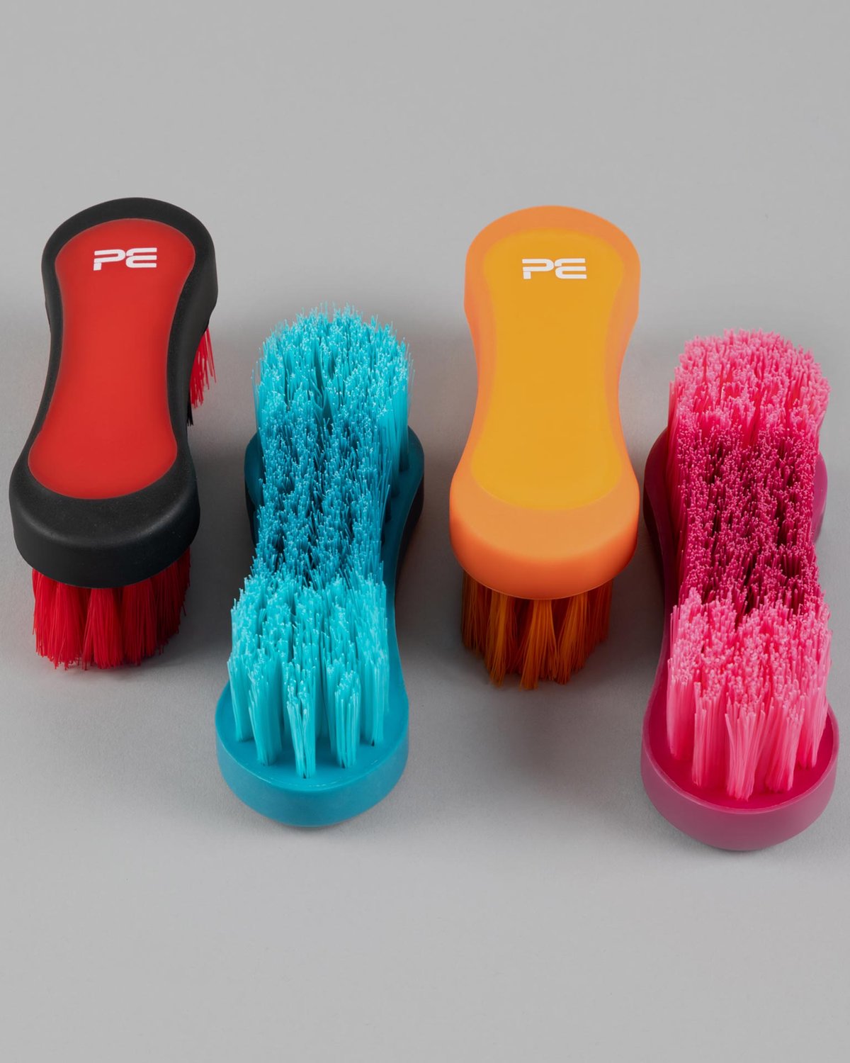 Premier Equine Soft-Touch Face Brushes for Horses: Red, Blue, Orange & Pink. Horse Grooming Essentials