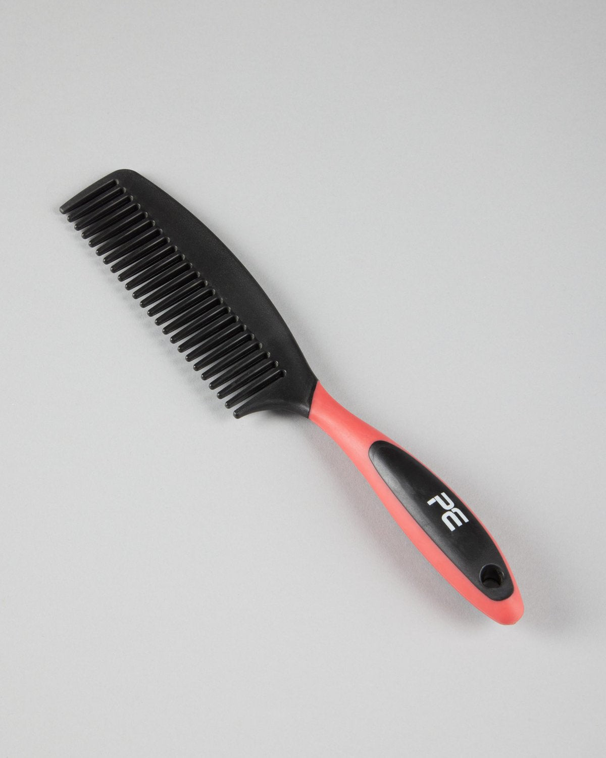 Premier Equine Soft-Touch Mane Comb with Handle Black & Red