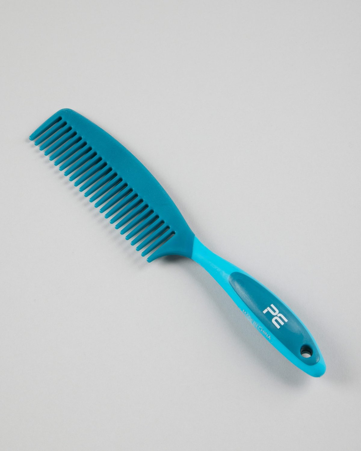PREMIER EQUINE Soft-Touch Mane Comb: Med Blue & Peacock Handle, Premium Grooming Tool for Horses