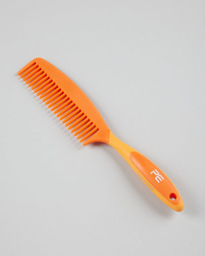 Premier Equine Soft-Touch Mane Comb with Handle - Orange & Amber Horse Grooming Tool