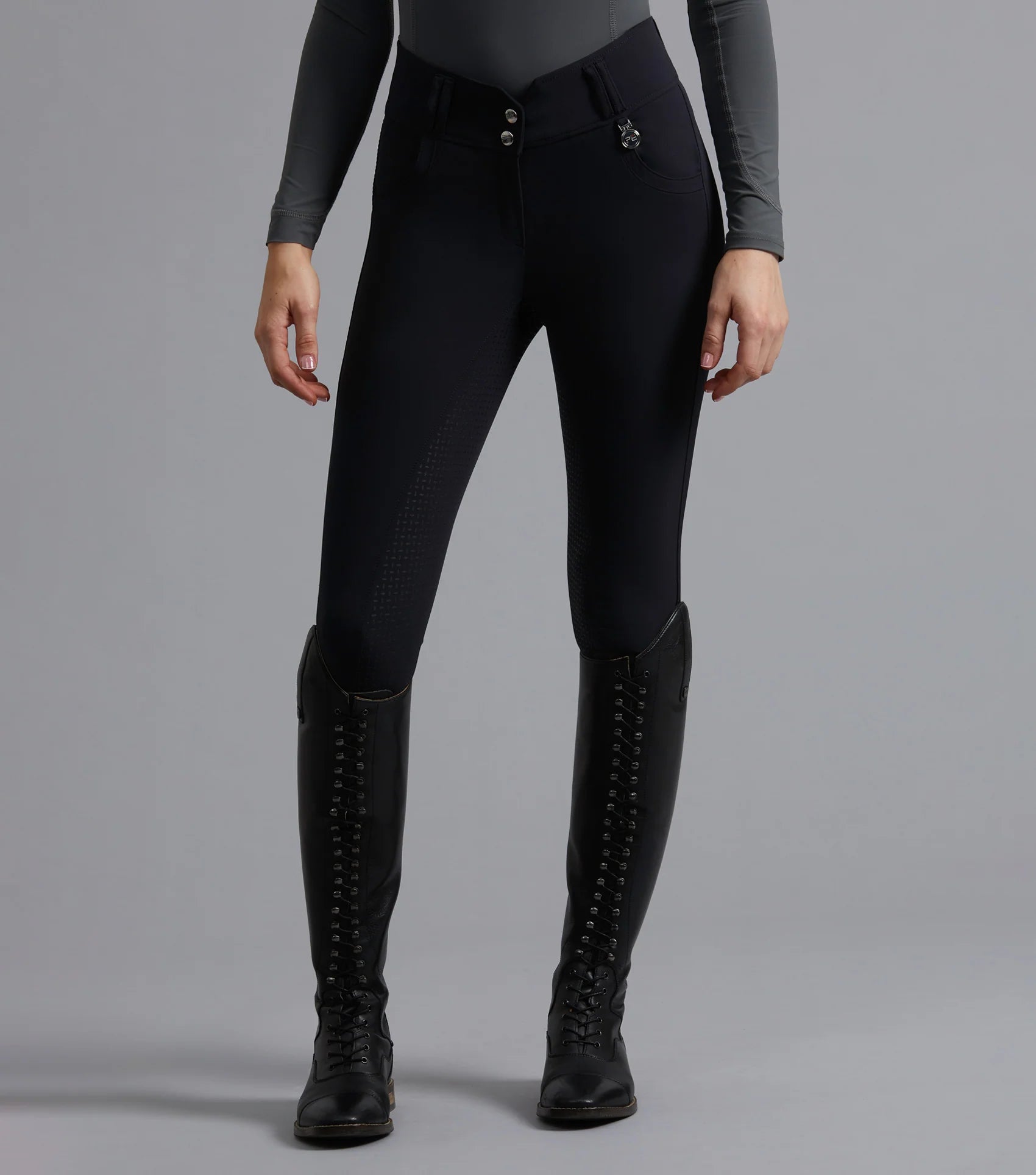 Premier Equine Sophia Ladies Full Seat High Waist Riding Breeches Black | Equestrian Apparel