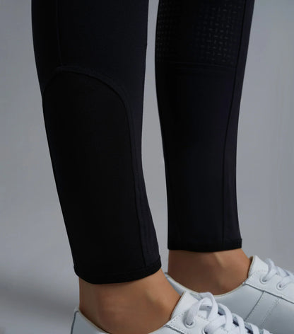 PREMIER EQUINE Sophia Ladies Full Seat Riding Breeches - Black. High Waist, Technical Fabric, Comfortable & Stylish Equestrian Apparel.