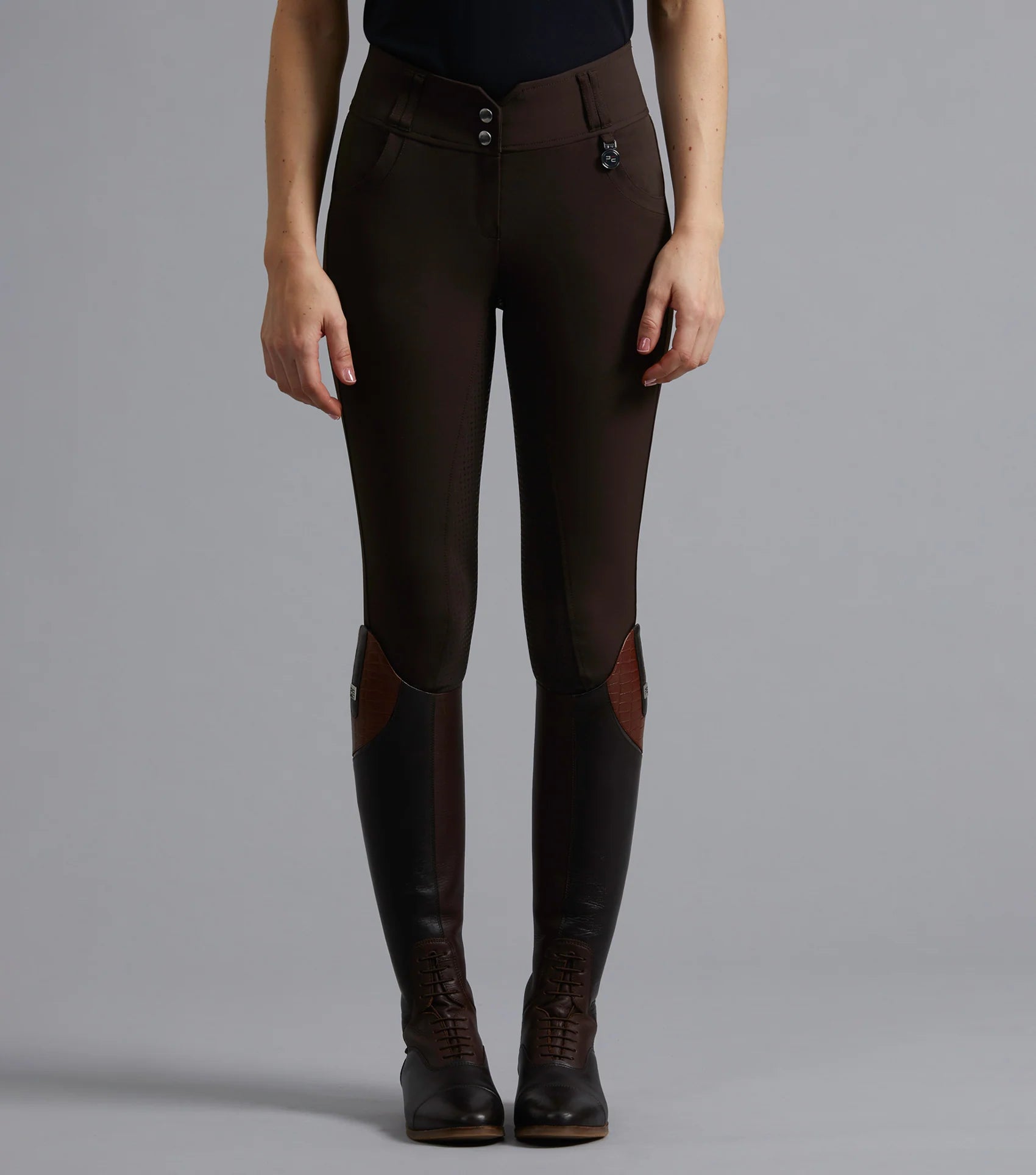 Chocolate Riding Breeches: Premier Equine Sophia Full Seat High Waist Equestrian Pants for Women - Equiflair