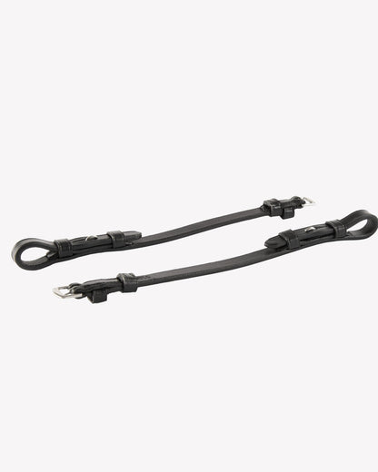 Premier Equine Black Leather Cheek Pieces: Horse Bridle Accessories with Stainless Steel Buckles - Equestrian Tack