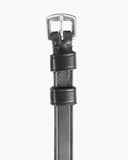Premier Equine Black Leather Cheek Pieces (Pair) - Horse Bridle with Stainless Steel Buckles - Equestrian Equipment