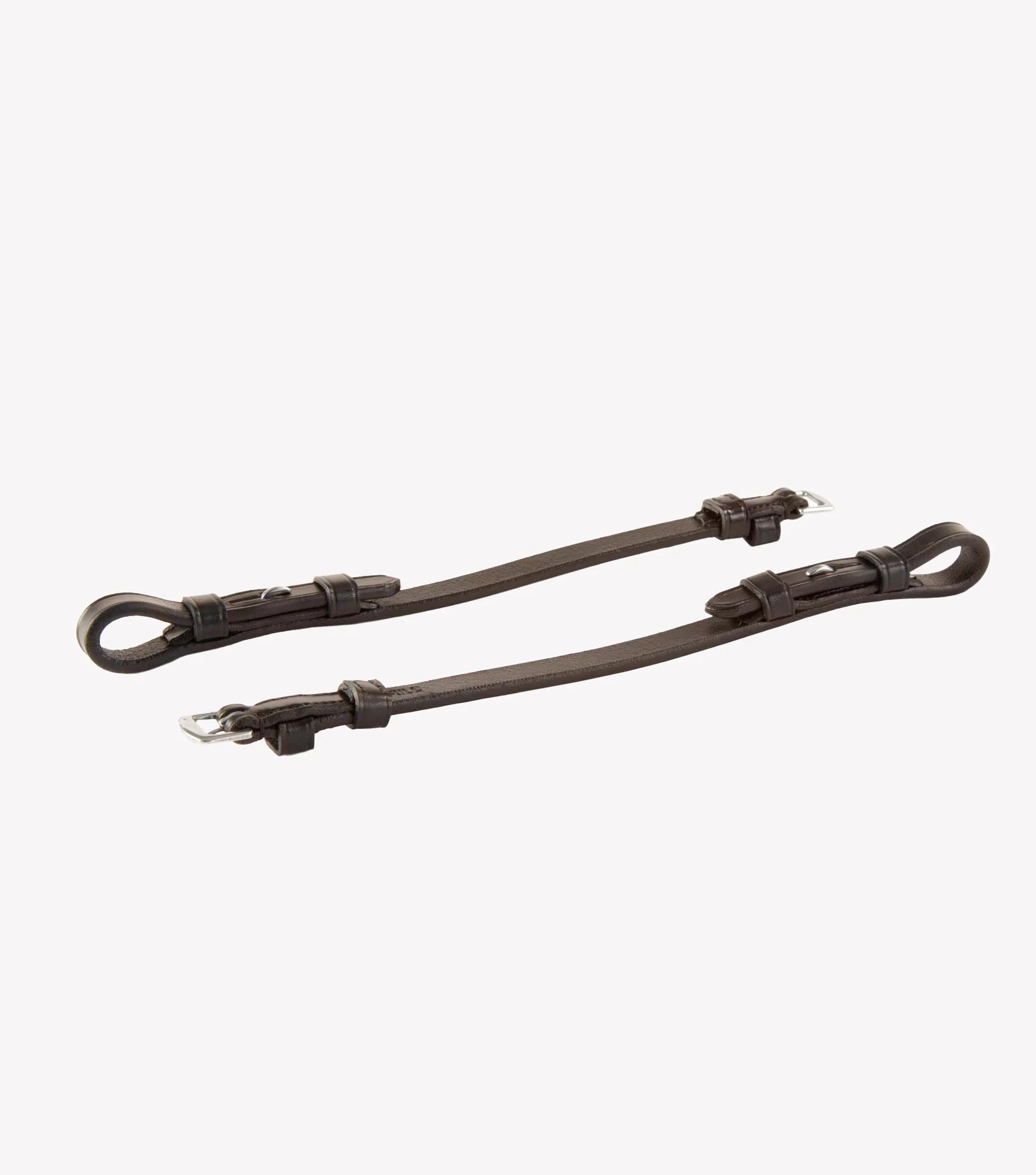 Premier Equine Cheek Pieces (Pair) Brown Leather Bridle Straps - Equiflair