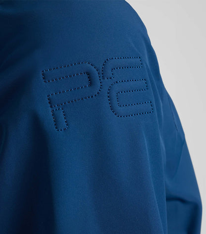 Premier Equine Spinto Waterproof Jacket, Imperial Navy. Equestrian Gear. Black Label PE branding.