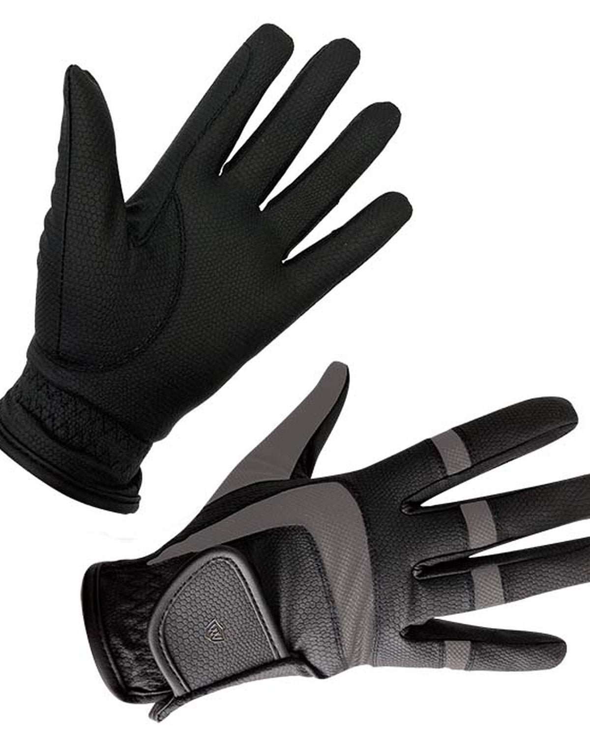 Woof Wear Sport Riding Glove - Black & Steel Equestrian Gloves for Grip & Comfort