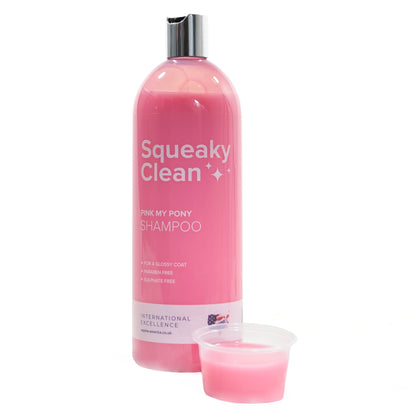 Equine America Pink My Pony Shampoo 1L bottle for a glossy coat, paraben-free, berry scented