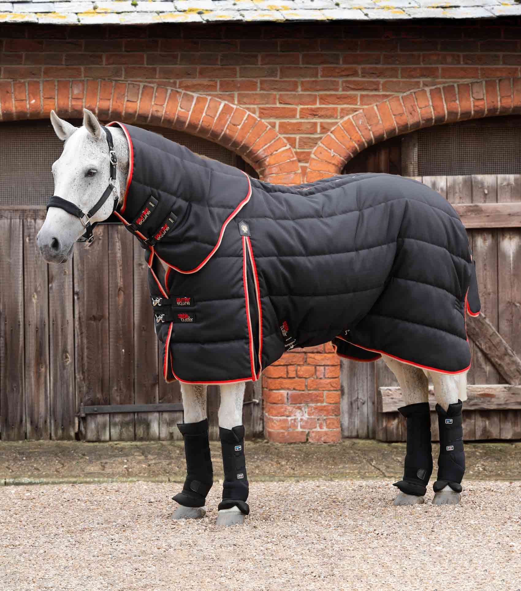 PREMIER EQUINE STABLE BOOT WRAPS BLACK - Air-Tech ventilated neoprene, Support, Comfort from Equiflair