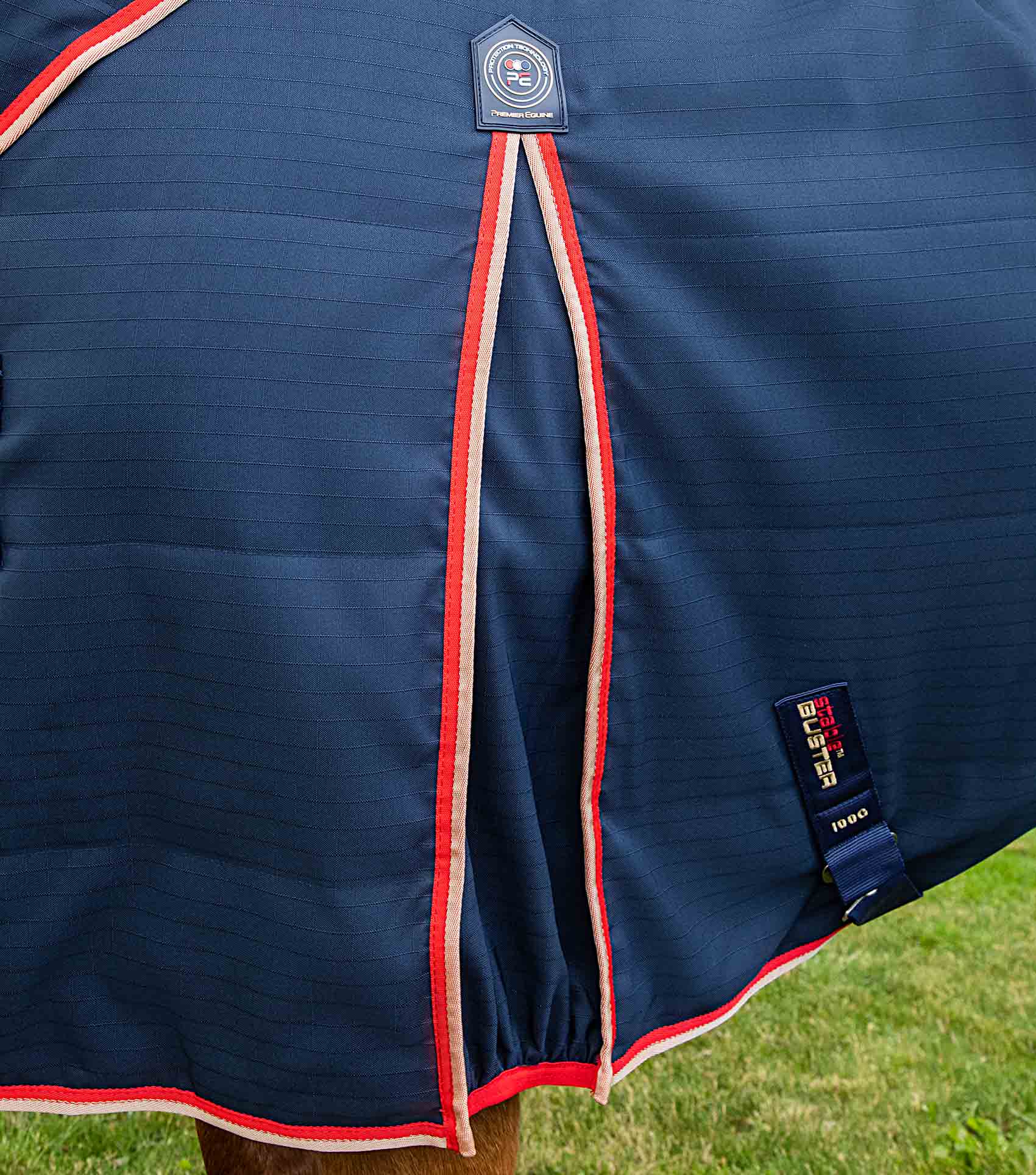 Premier Equine Stable Buster 450g Stable Rug with Neck Cover Navy
