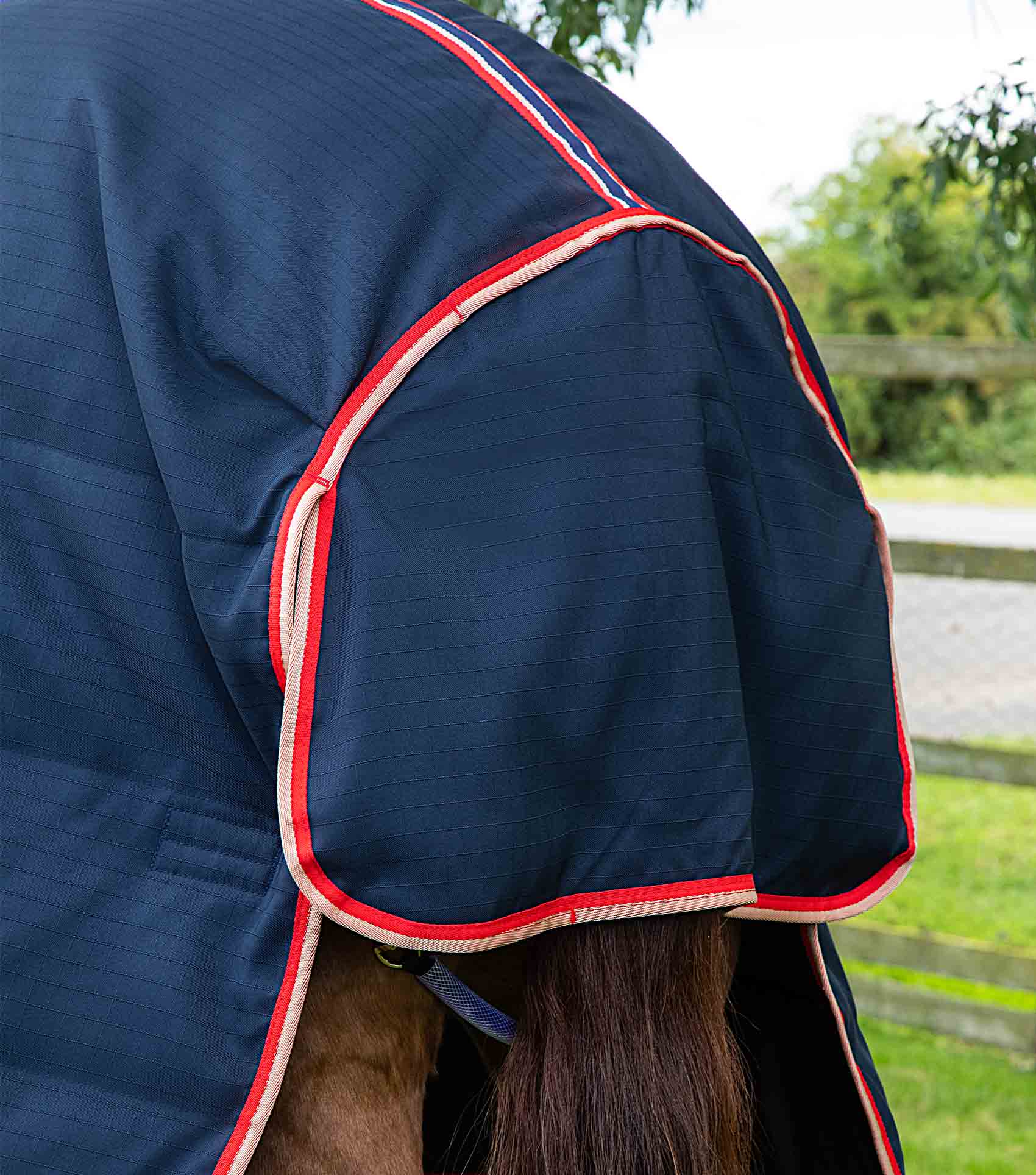 Premier Equine Stable Buster 450g Stable Rug with Neck Cover Navy