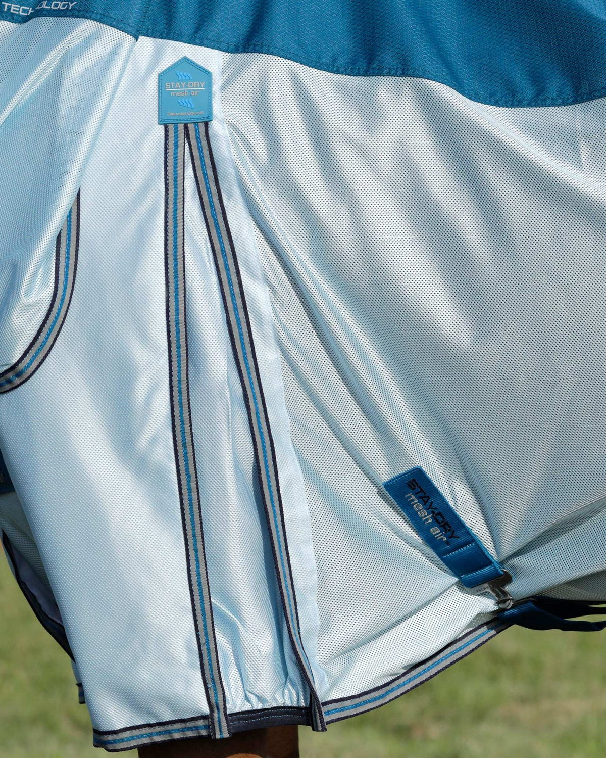 Premier Equine Stay-Dry Mesh Air Fly Rug with Surcingles Blue