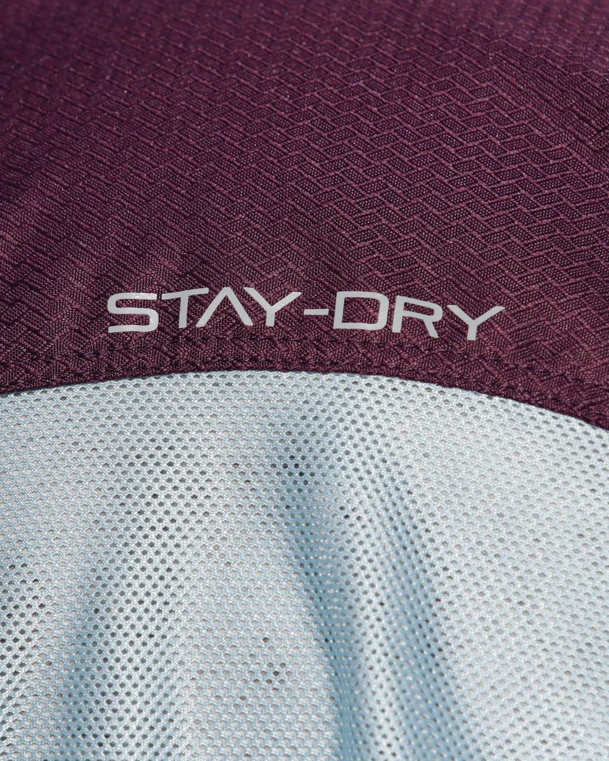 PREMIER EQUINE Stay-Dry Mesh Air Fly Rug Wine: Close-up of Stay-Dry Technology, lightweight horse rug with surcingles. Equiflair store.