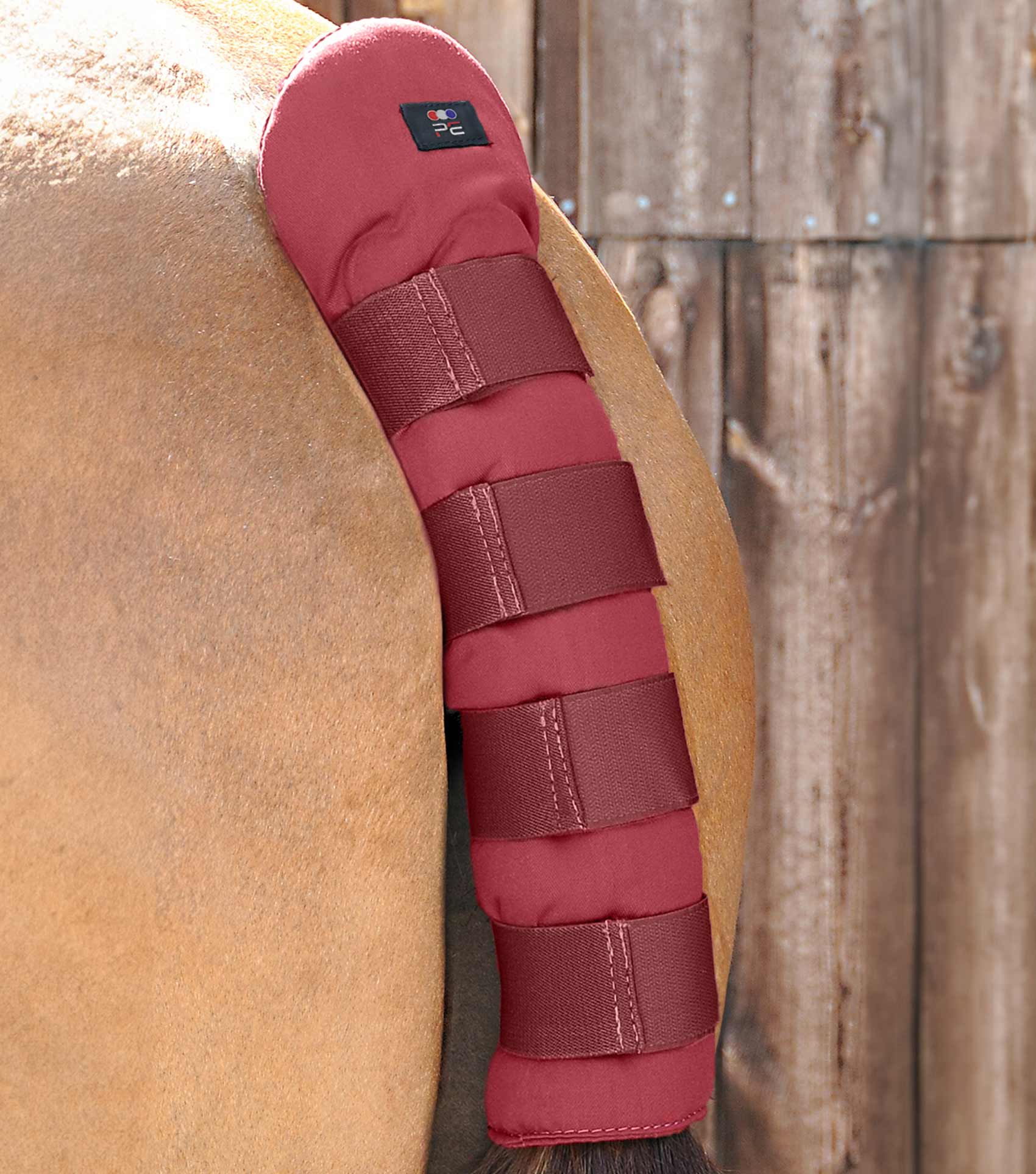 Premier Equine Stay-Up Horse Tail Guard - Burgundy, Protects Tail with Velcro Straps
