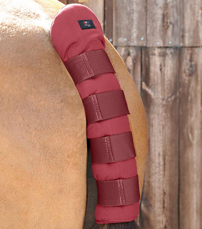 Premier Equine Stay-Up Horse Tail Guard - Burgundy, Protects Tail with Velcro Straps