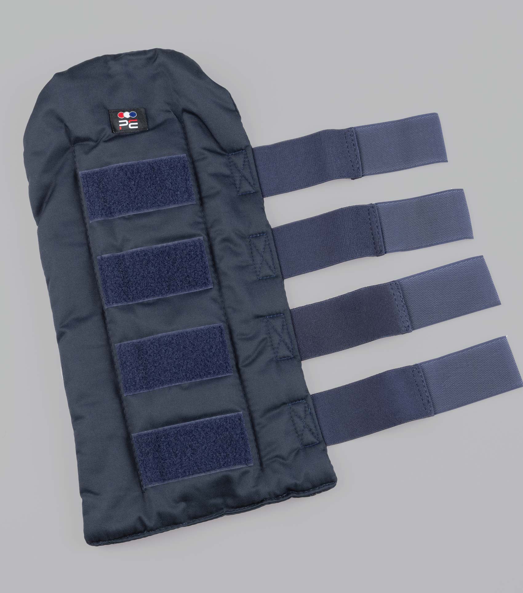 Premier Equine Stay-Up Horse Tail Guard - Navy Blue. Padded tail protector with Velcro straps for equine protection.