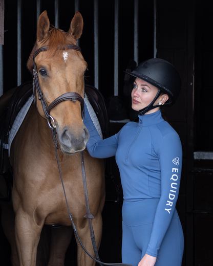 EQUIDRY Women's Water Repellent Base Layer Steel Blue/Silver