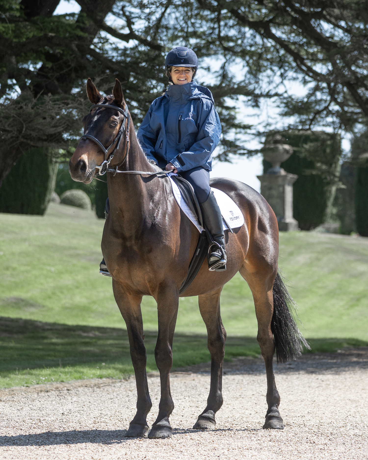 EQUIDRY Shortie Women's Thin Fleece Steel Blue/Blue