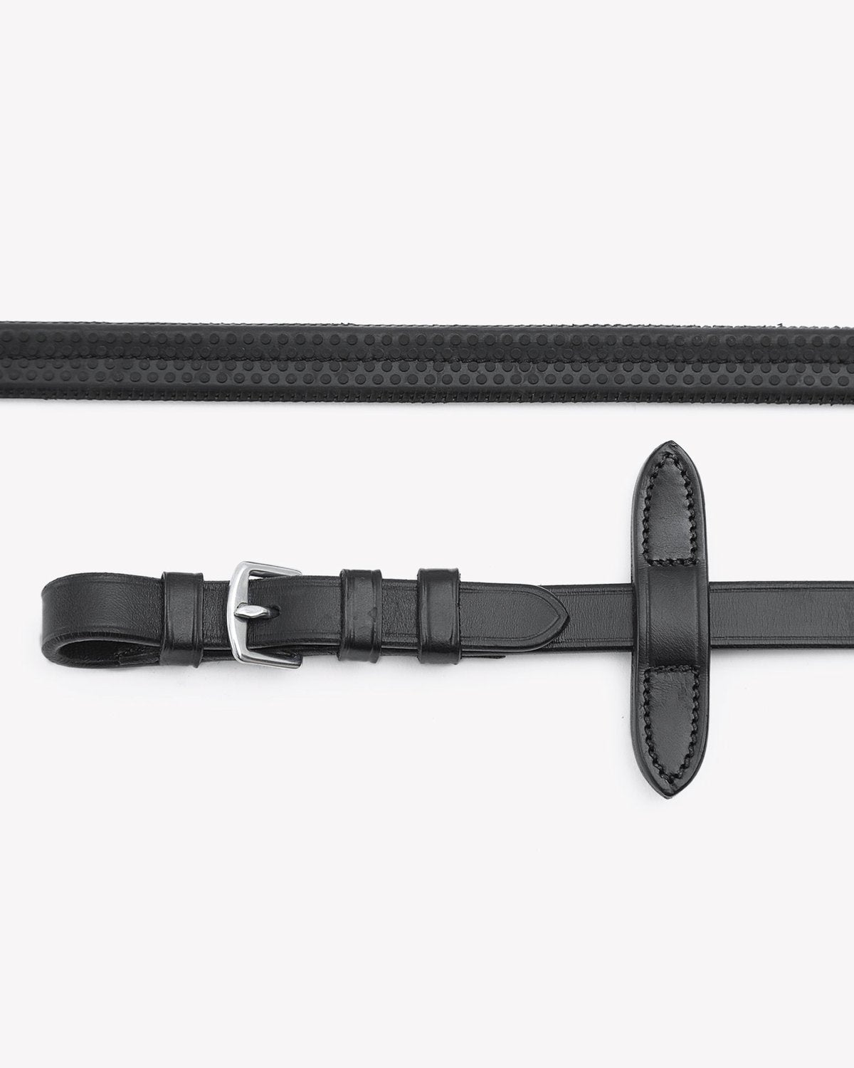 Premier Equine Stefano Black Rubber Reins: Leather Horse Riding Reins for Equestrian Use | Equiflair