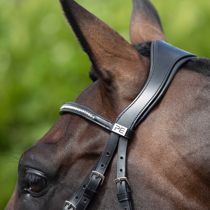 Premier Equine Black Anatomical Snaffle Bridle | Comfortable Horse Bridle with Flash | Equiflair