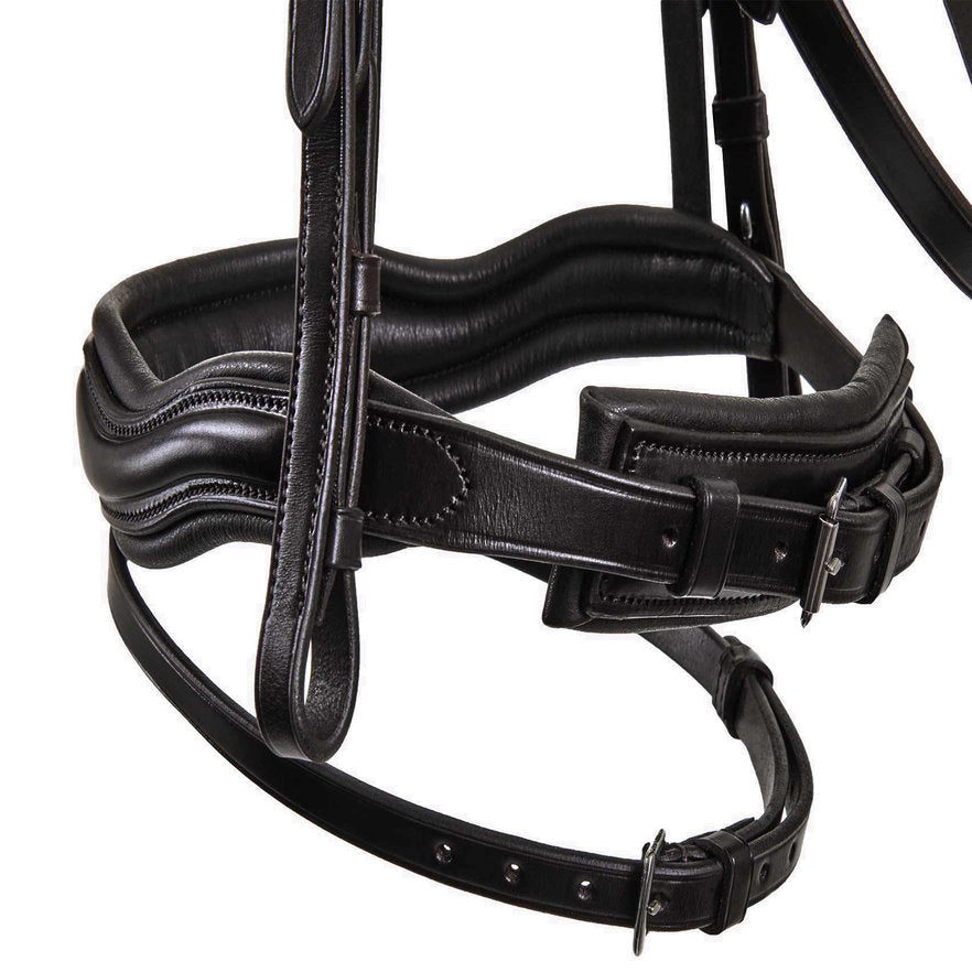 Premier Equine Stellazio Anatomic Snaffle Bridle Black: Italian Leather Horse Bridle with Padded Headstall & Noseband