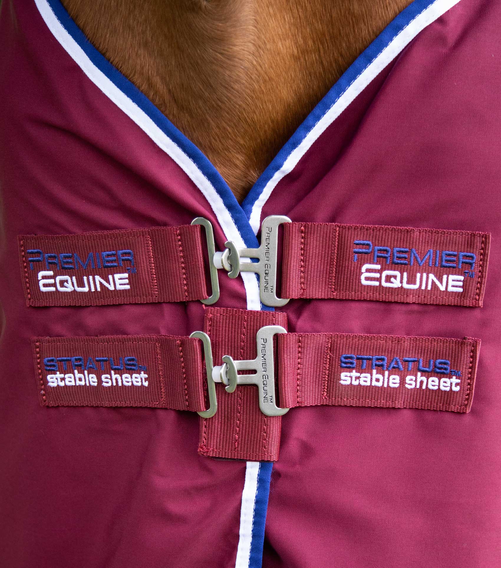 Premier Equine Stratus Stable Sheet Burgundy: Breathable Horse Cooler, Moisture Wicking, Antibacterial, Anti-Static, Elegant Design