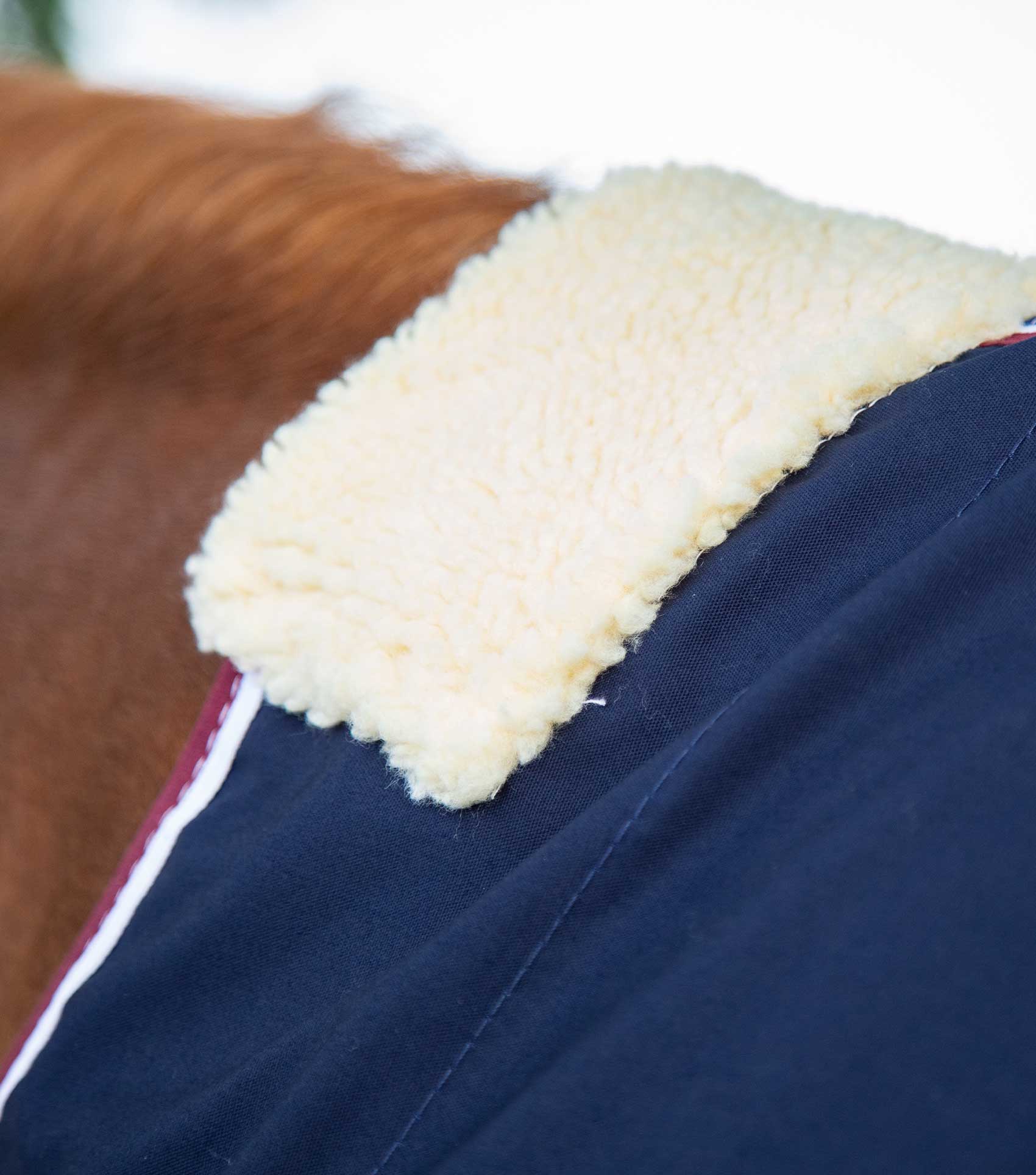 Premier Equine Navy Horse Stable Sheet with Fleece Wither Pad - Equine Blanket