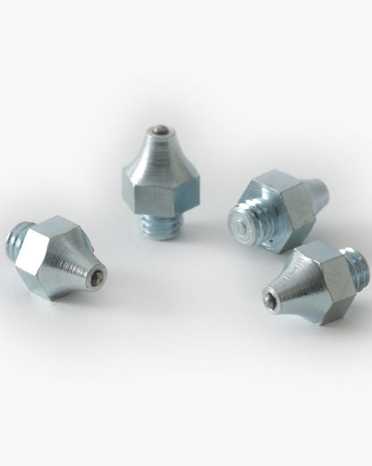 Horse Shoe Studs: Premier Equine Pointed Studs for Varying Ground and Jumping (Set of 4) - Silver Metal Equine Traction Equipment