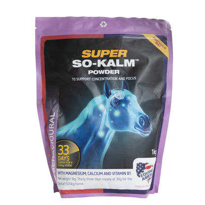Equine America Super So-Kalm Powder: calming supplement for horses, supports concentration & focus
