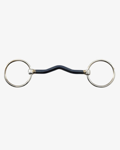 Blue Sweet Iron Mullen Mouth Snaffle Bit - Loose Ring for Sensitive Horses