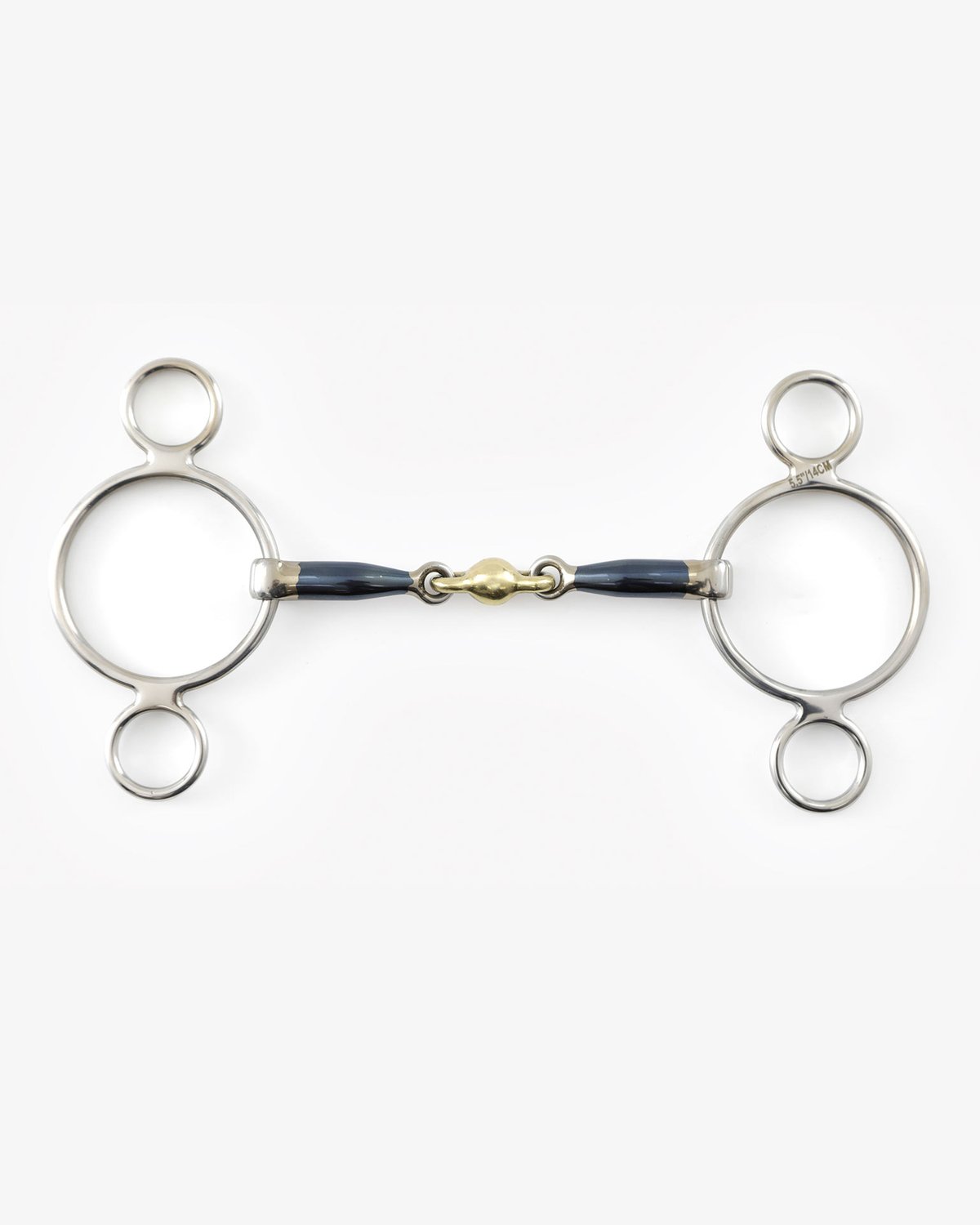 Premier Equine Sweet Iron Two Ring Gag Horse Bit with Brass Lozenge