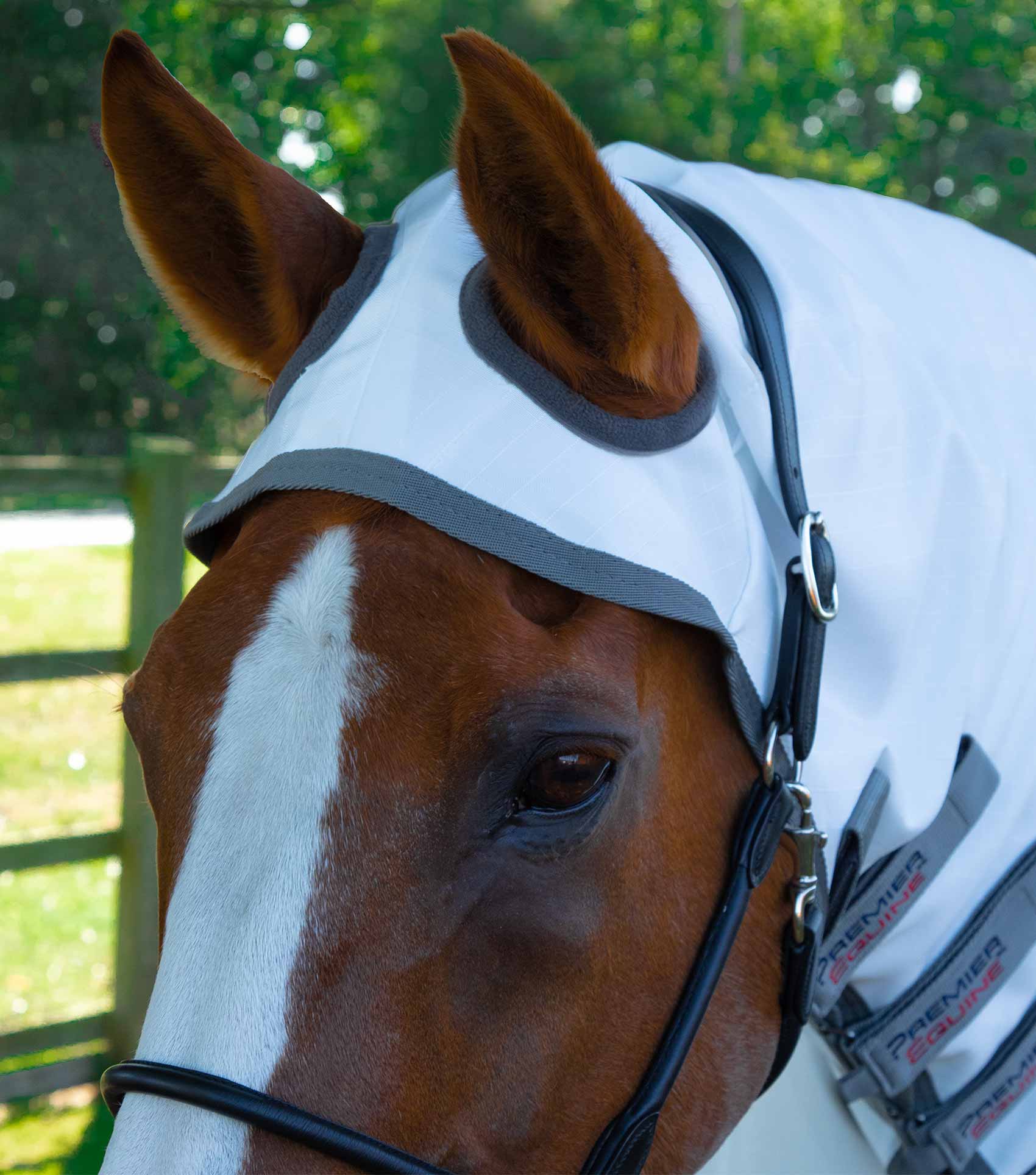 Premier Equine Sweet Itch Buster Fly Rug with Belly Flap White