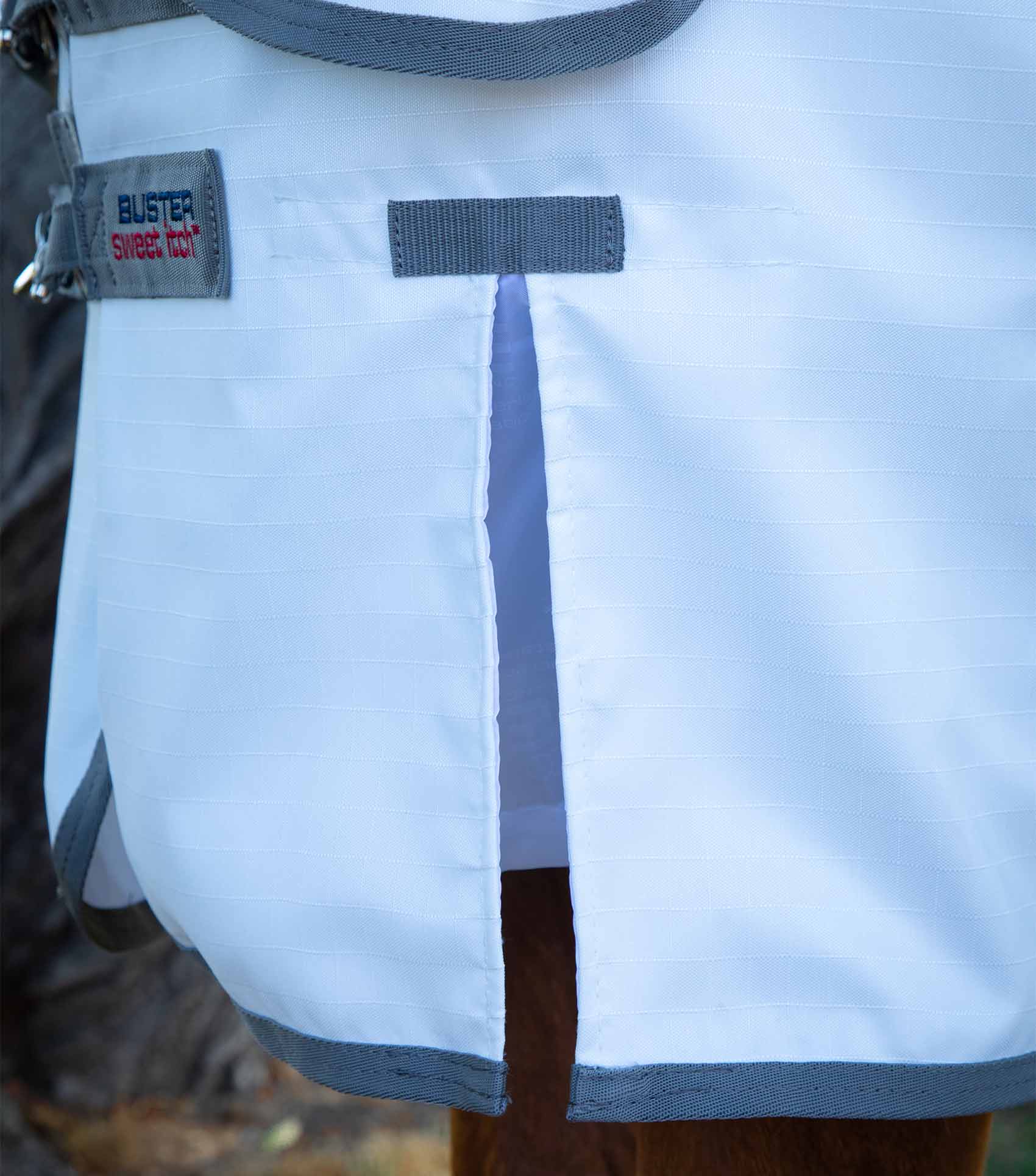 Premier Equine Sweet Itch Buster Fly Rug with Belly Flap White