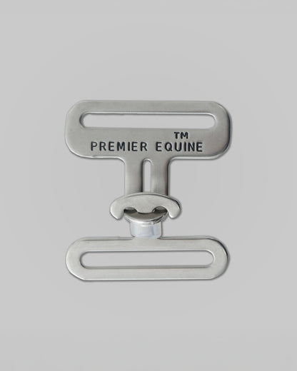 PREMIER EQUINE T-Bar Set Silver - Male & Female. Equestrian Buckle, Horse Tack. Durable Metal Fitting. Equiflair