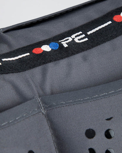 Premier Equine Tech Grip Pro Anti-Slip Correction Saddle Pad Grey - Close-up of branding, stitching, and grip details