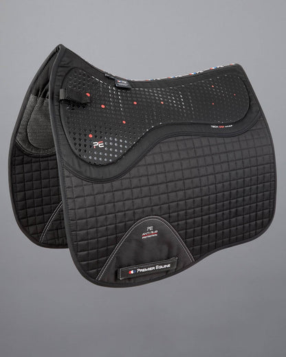 PREMIER EQUINE CLOSE CONTACT TECH GRIP PRO ANTI-SLIP SADDLE PAD - Dressage Square Black