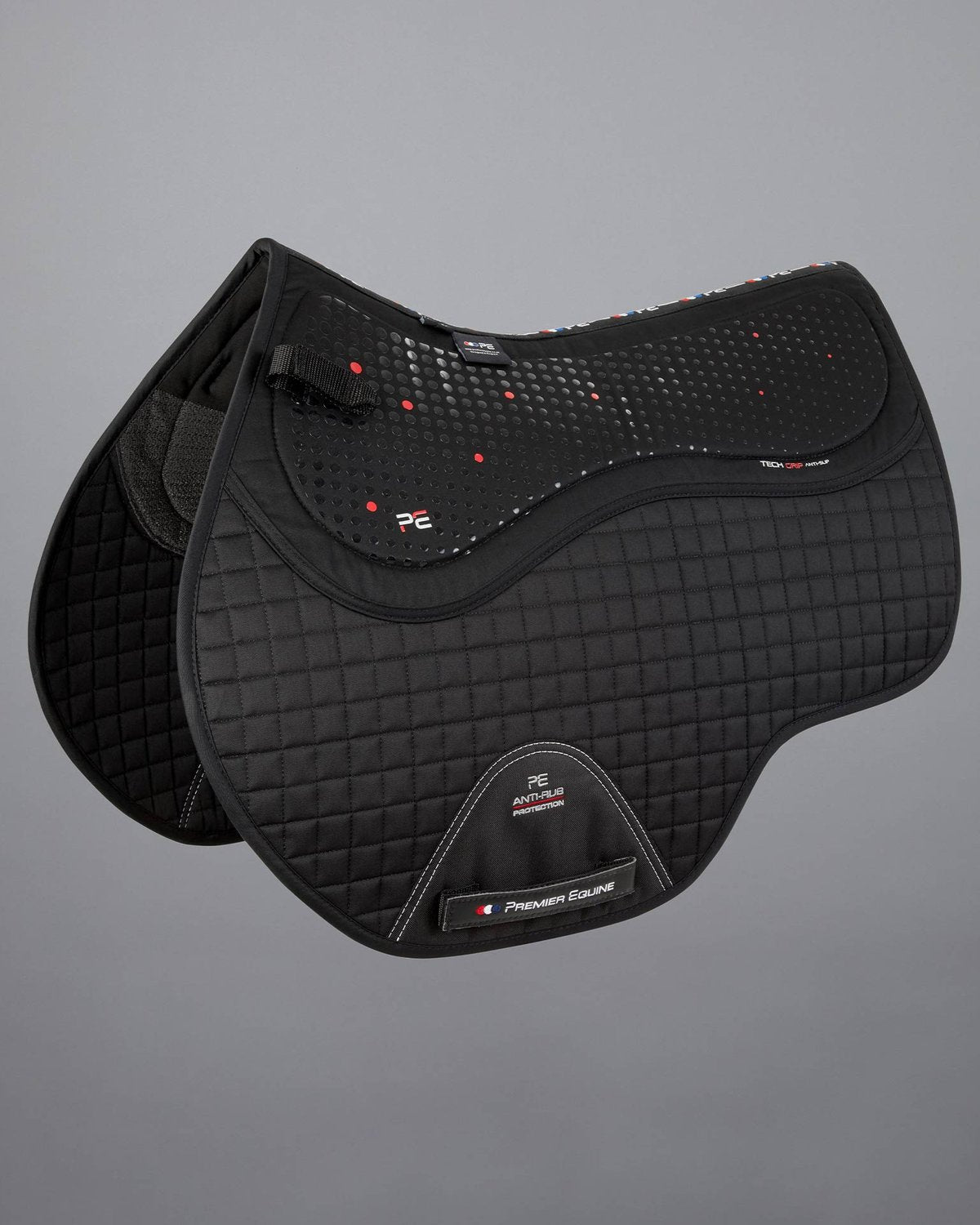 Premier Equine Close Contact Airtechnology Anti-Slip GP/Jump Square - Black Saddle Pad for Horses