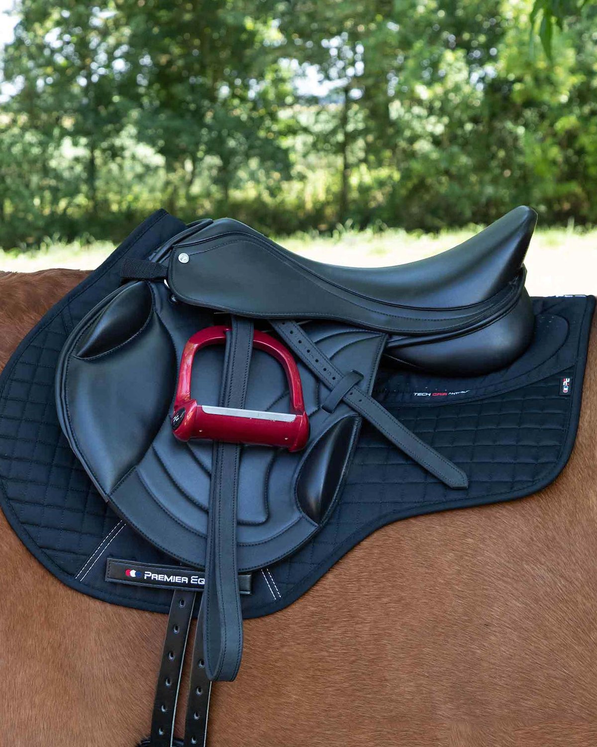Premier Equine Anti-Slip Saddle Pad from Equiflair: Black, Breathable, for Horse Riding - Jumping / GP