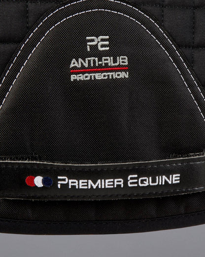 Premier Equine Black Airtechnology Anti-Slip Saddle Pad - GP/Jump Square for Horses, Breathable and Comfortable Equestrian Equipment