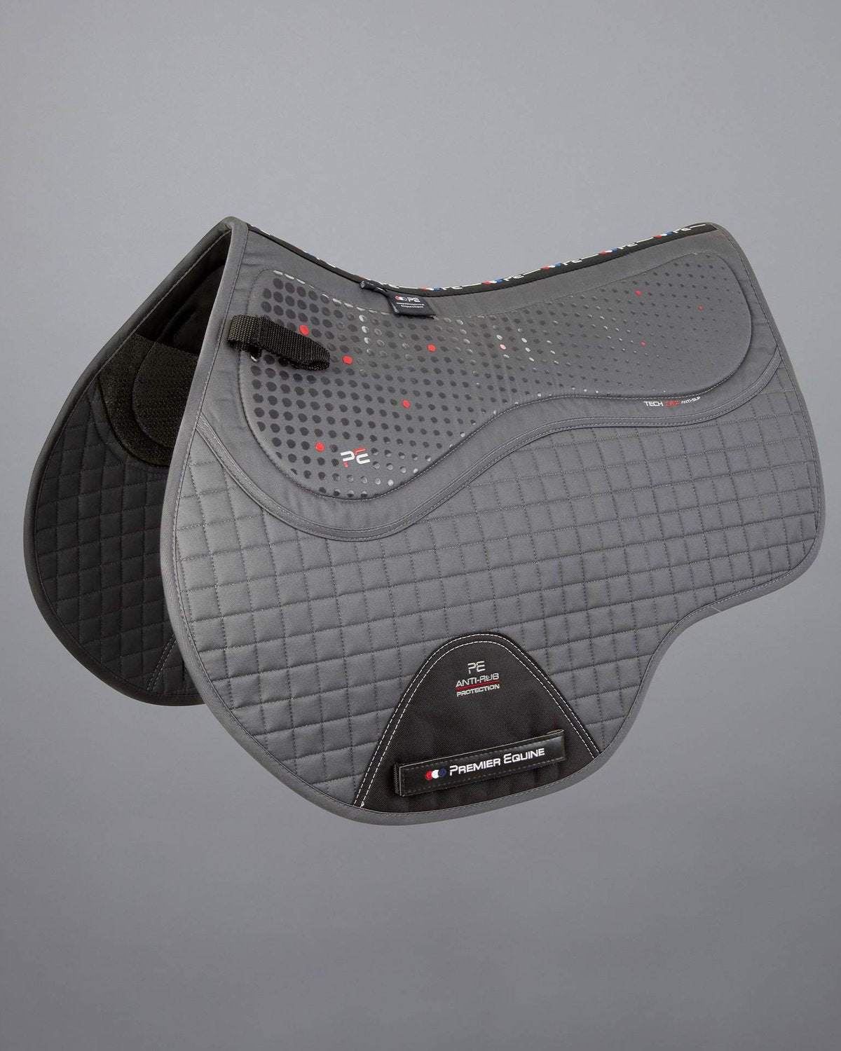 Premier Equine Saddle Pad Grey Anti-Slip - Close Contact Jump Square