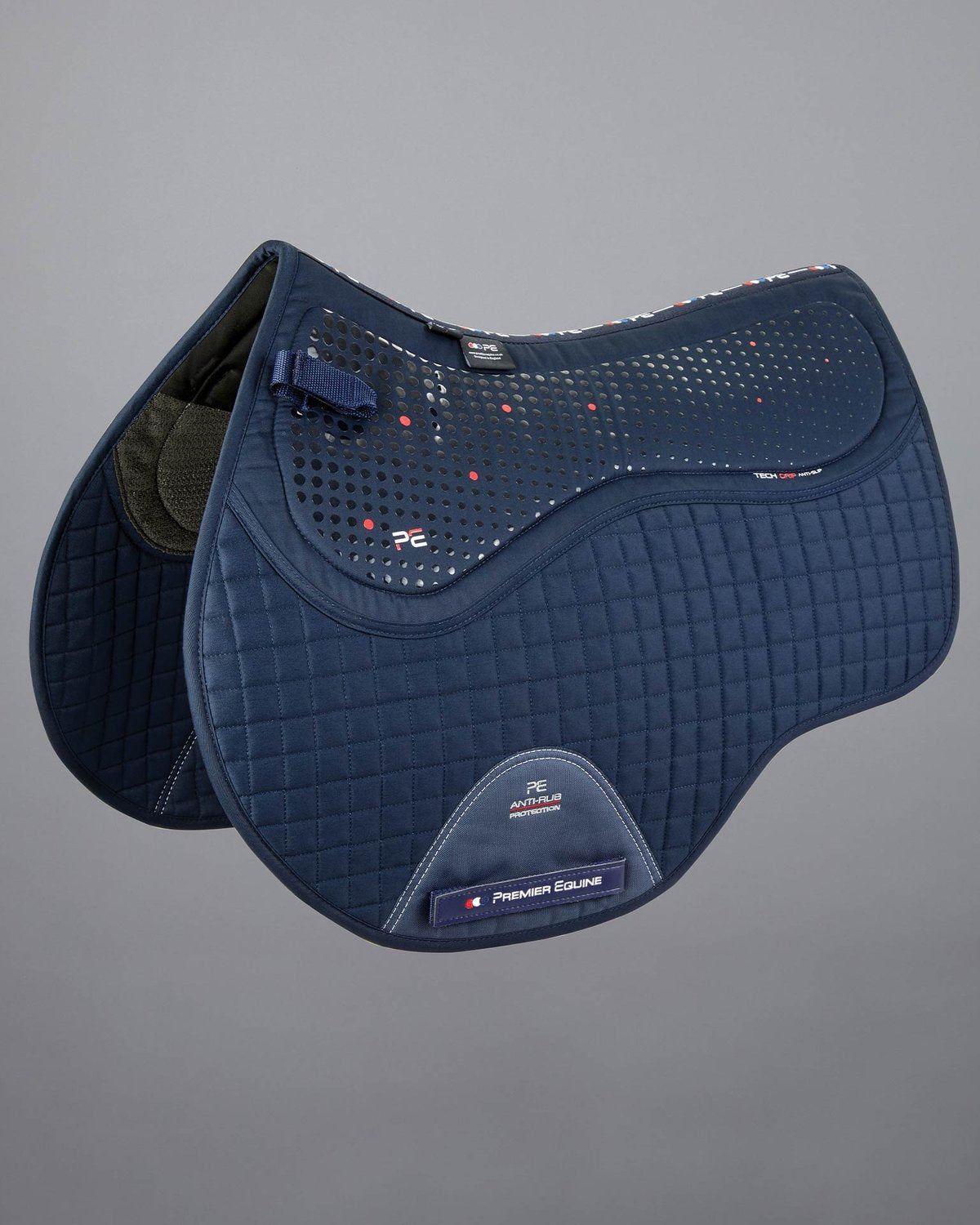 Premier Equine Close Contact Anti-Slip AirTechnology Saddle Pad - Breathable GP/Jump Square, Navy