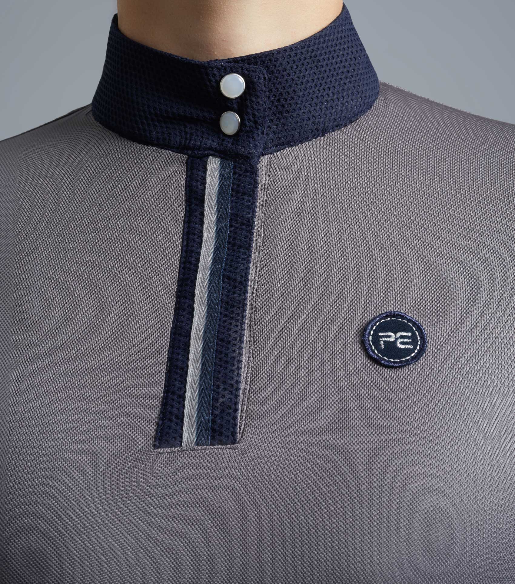 Premier Equine Amia Ladies Anthracite Grey Technical Short Sleeve Riding Top - Equiflair