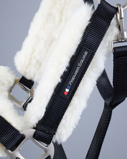Premier Equine Techno Wool Lined Head Collar Black