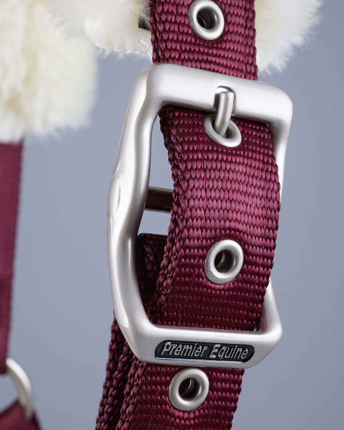 Premier Equine Techno Wool Lined Head Collar Burgundy