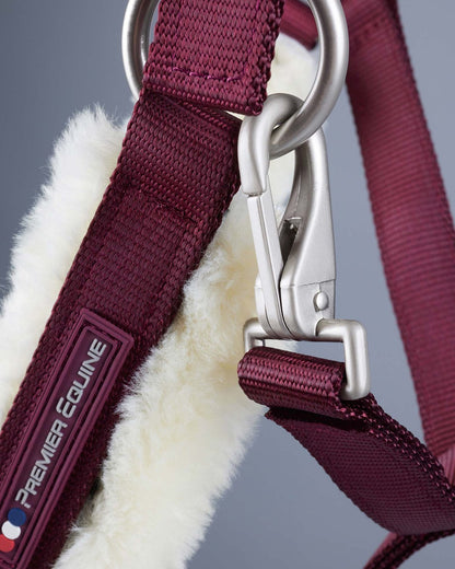 Premier Equine Techno Wool Lined Head Collar Burgundy