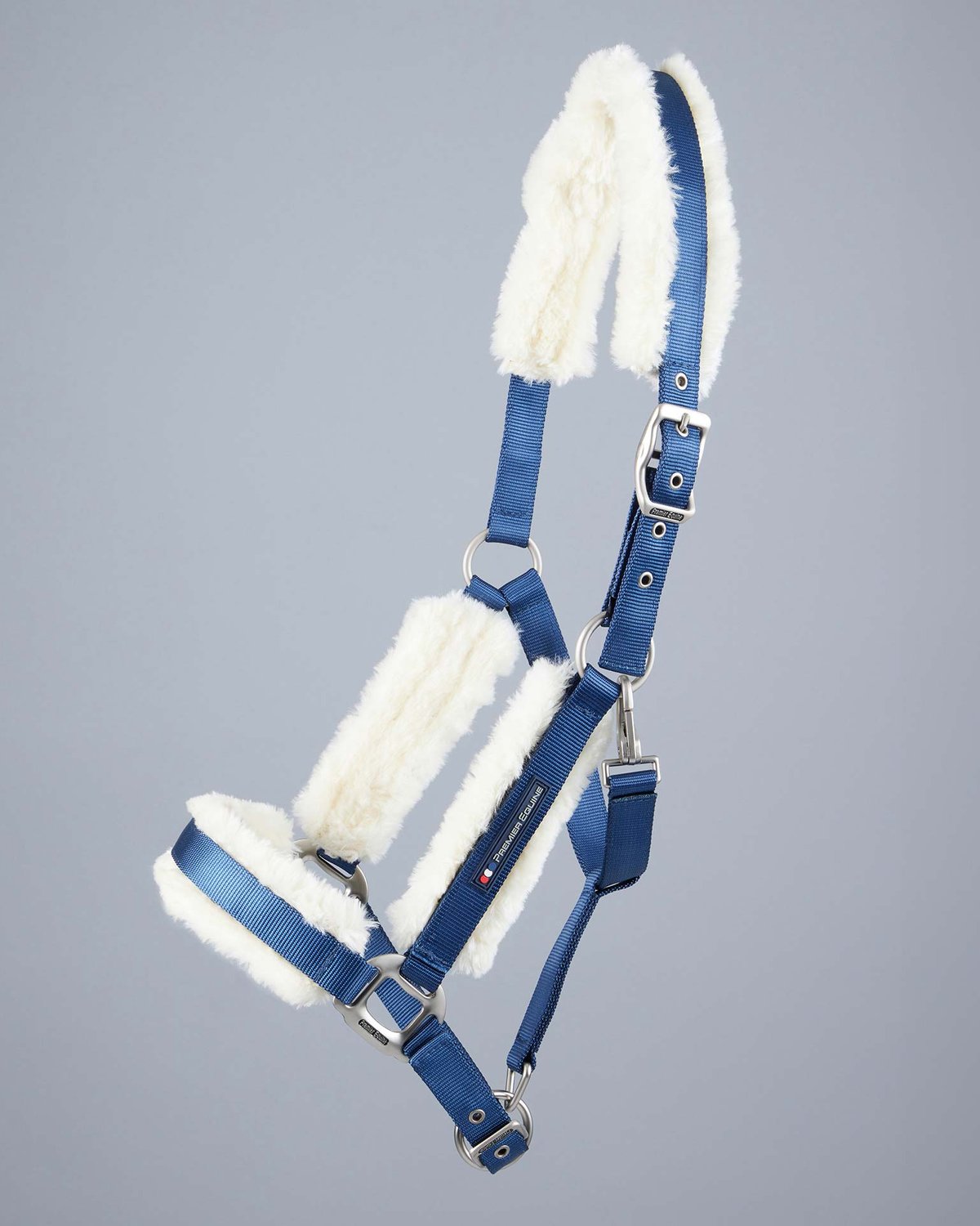 Premier Equine Navy Horse Headcollar: Techno Wool Lined, Adjustable, Comfortable. Equiflair Head Collar for sensitive horses