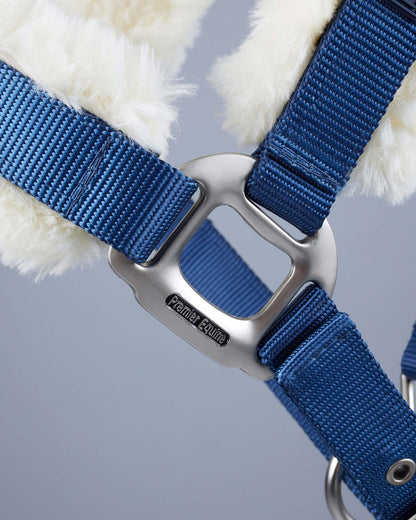 Premier Equine Techno Wool Lined Head Collar Navy