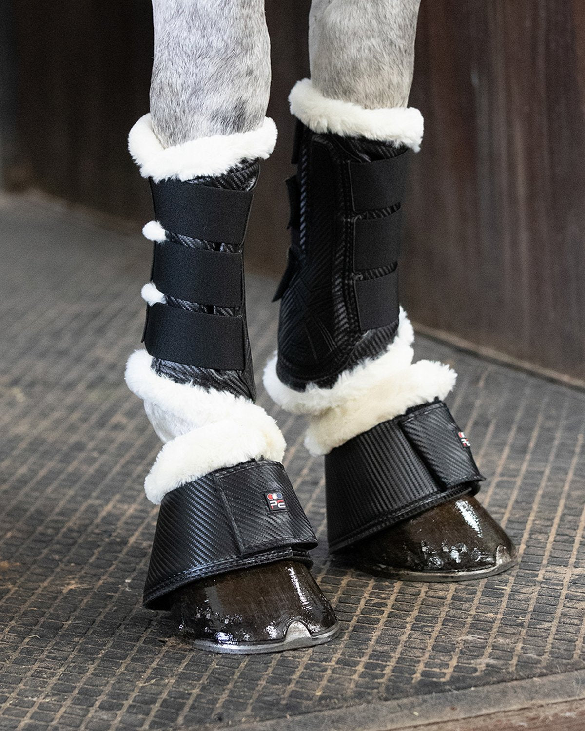 Premier Equine Carbon Tech Techno Wool Over Reach Boots Black