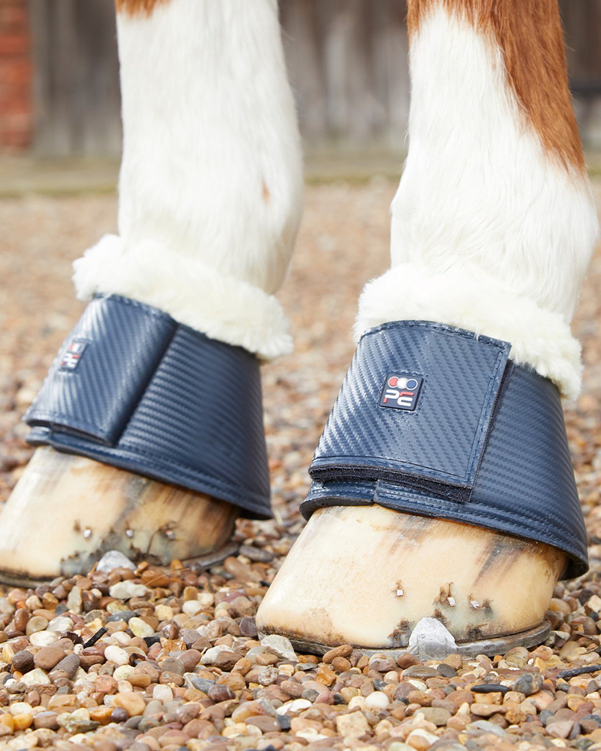 Premier Equine Horse Over Reach Boots - Navy Blue Carbon Tech Techno Wool - Equestrian Leg Protection for Horses